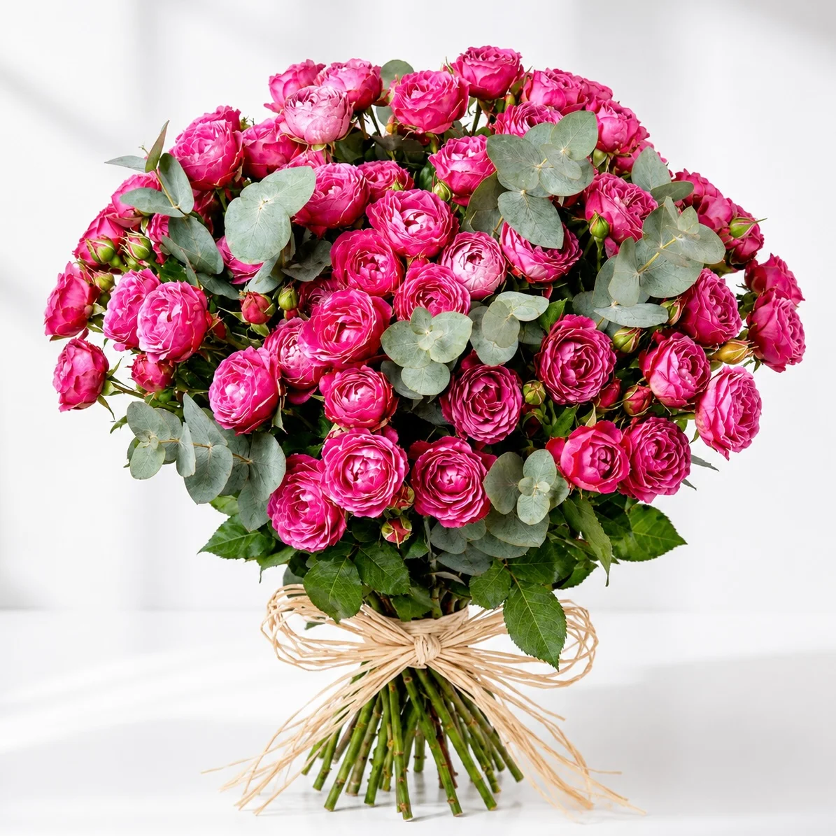 Peony Blush 31 Pink Spray Rose Bunch with premium fresh pink roses wrapped elegantly for anniversaries, birthdays, and romantic celebrations.
